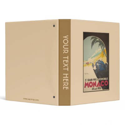 Auto Racing Grand Prix Monaco 1933 3 Ring Binders by aapshop