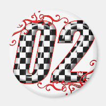 auto racing number 02 refrigerator magnet
