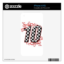 auto racing number 10 iPhone 4S skin