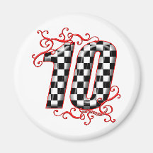 auto racing number 10 magnets
