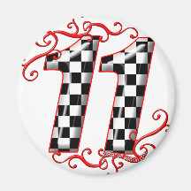 auto racing number 11 fridge magnets