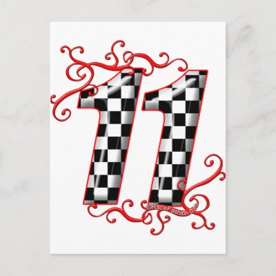 Auto Racing Christmas Cards on Auto Racing Number 11 Post Card From Zazzle Com