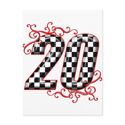 Auto Racing Christmas Cards on Auto Racing Number 20 Post Card From Zazzle Com