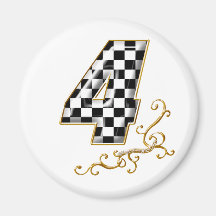 auto racing number 4 magnet