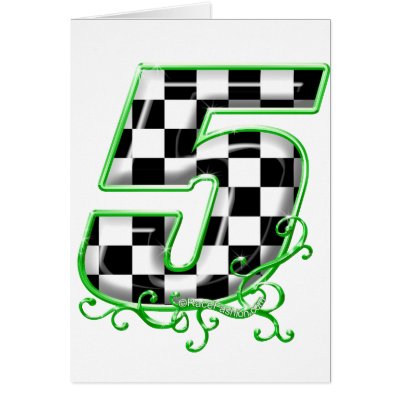 Auto Racing Christmas Cards on Auto Racing Number 5 Green Greeting Card From Zazzle Com