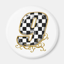 auto racing number 9 fridge magnets