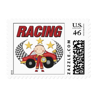 Auto Racing Stamp by CowPieCreek