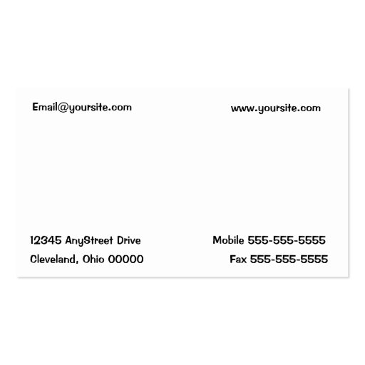 Auto Repair Business Card (back side)