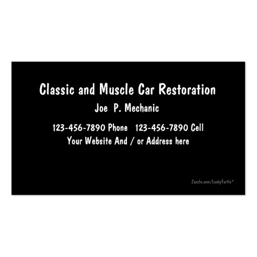 Auto Restoration Business Cards (back side)