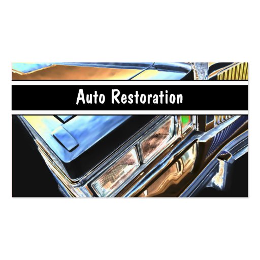 Auto Restoration Business Cards (front side)