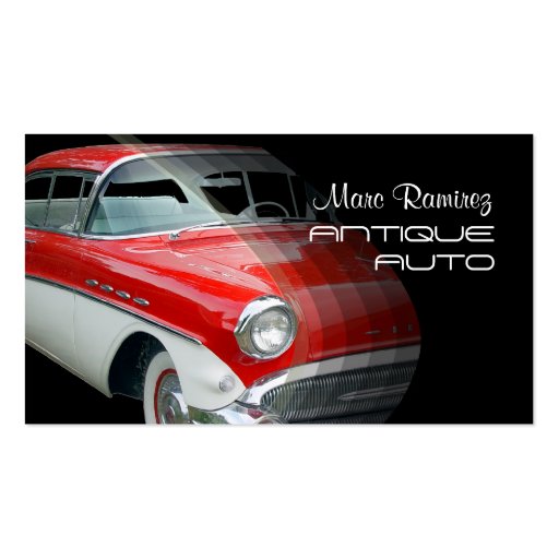 Auto Restoration business cards/1957 buick (front side)