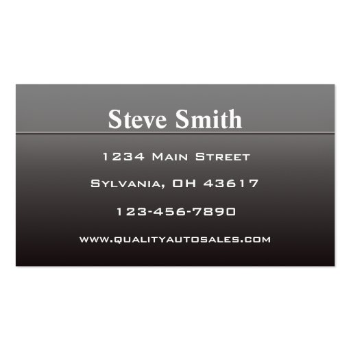 Auto Sales and Service Business Card Template (back side)