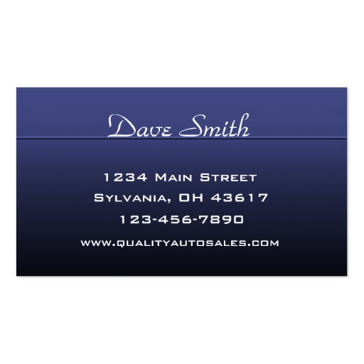 Auto Sales and Service Business Card Template (back side)