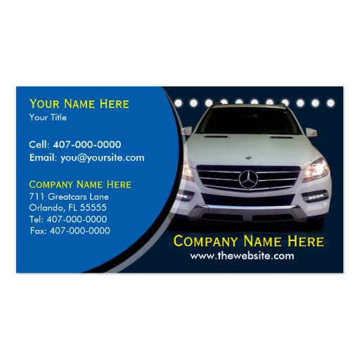 Auto Sales - Car Dealership Business Card 