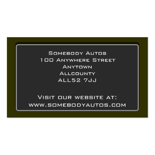 Auto Trade Business Card Template 1 (back side)