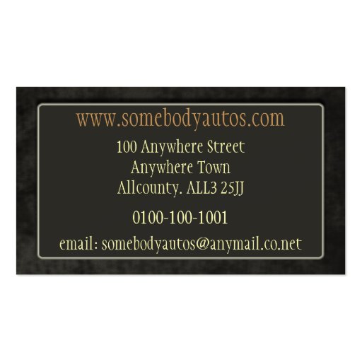Auto Trade Business Card Template 4 (back side)