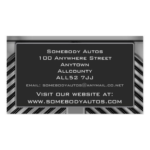 Auto Trade Business Card Template 5 (back side)