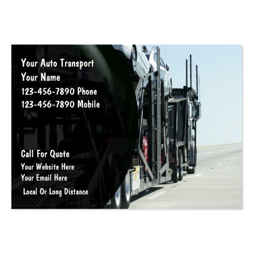 Auto Transport Business Cards (front side)