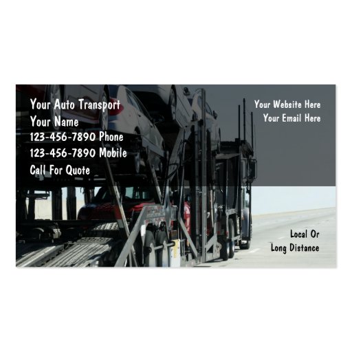 Auto Transport Business Cards (front side)