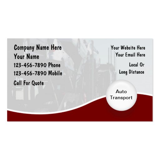 Auto Transport Business Cards