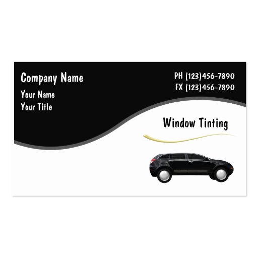 Auto Window Tinting Cards Business Card Template (front side)