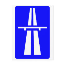 Autobahn Sign Post Card