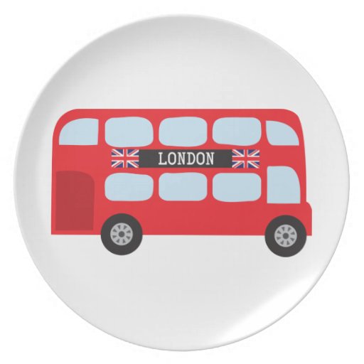 Autobús de dos plantas de Londres Plato De Cena