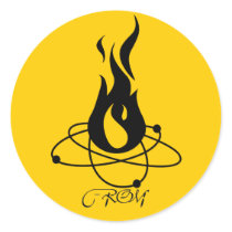 Autocollant Flames Round Stickers