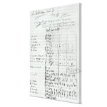 Autograph Score of Act III Canvas Print