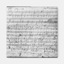 Autograph score sheet for the  Bagatelle opus Refrigerator Magnet