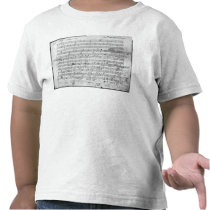 Autograph score sheet for the  Bagatelle opus Tee Shirt