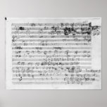 Autograph score sheet for the Trio mi bemol opus Poster