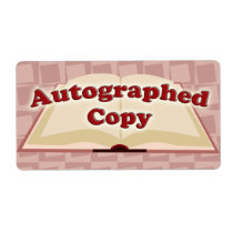 Autographed Copy Stickers Custom Shipping Label