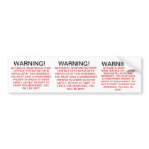 Automated Weaponized Home Defence Sticker (3) Bumper Sticker