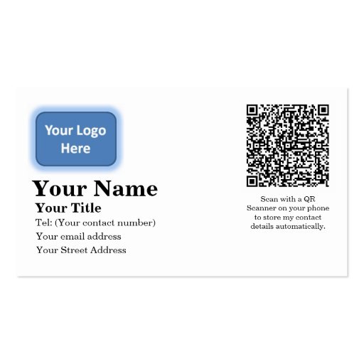 Automatic Contact Details Business Card (front side)