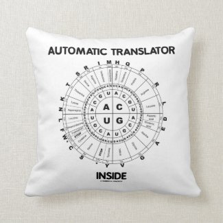 Automatic Translator Inside (RNA Codon Wheel) Throw Pillow