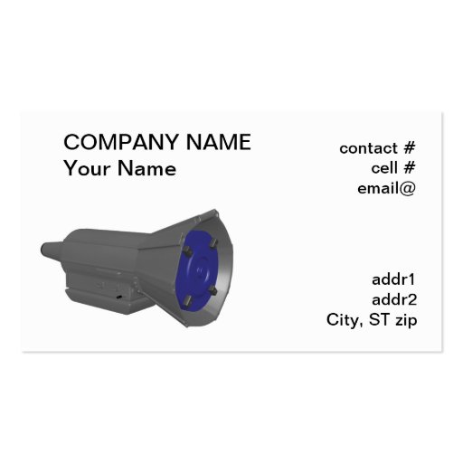 automatic transmission business card template (front side)