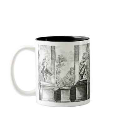 Automatons, illustration of the frontispiece coffee mugs by bridgemanart
