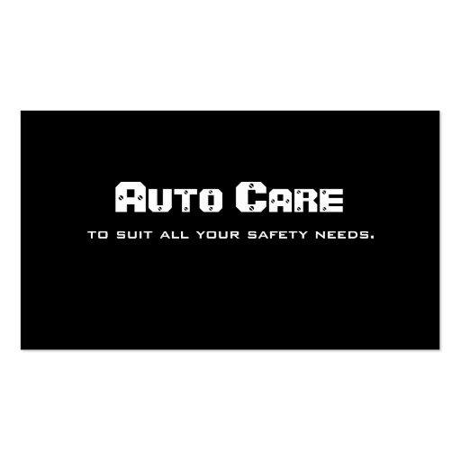 Automobile / Auto Mechanic Business Card (back side)