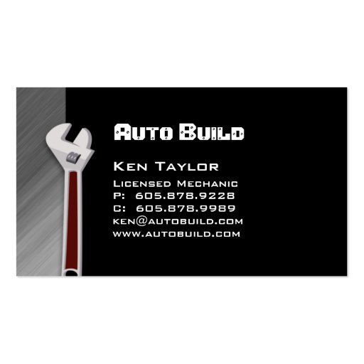Automobile / Auto Mechanic Business Card (front side)