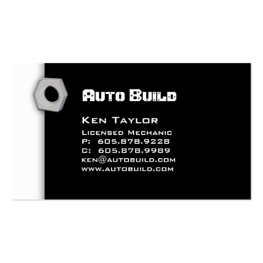 Automobile / Auto Mechanic Business Card 2 (front side)