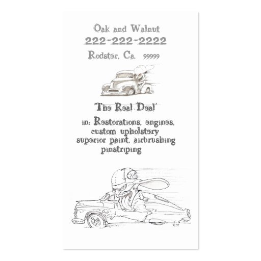 Automobile Business Cards (back side)