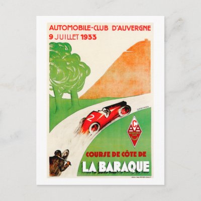 Automobile Club Vintage Car Advertisement Postcard by fotoshoppe