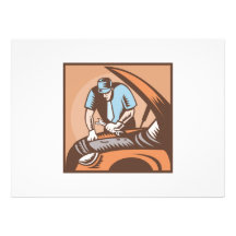 Automobile Mechanic Car Repair Custom Invites