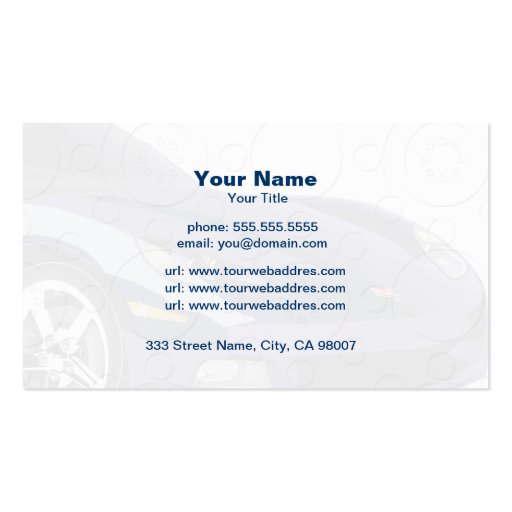 Automotive  Business Card Template (back side)