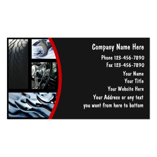 Automotive Business Card Templates BizCardStudio