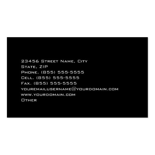 Automotive Car Service Business Card (back side)