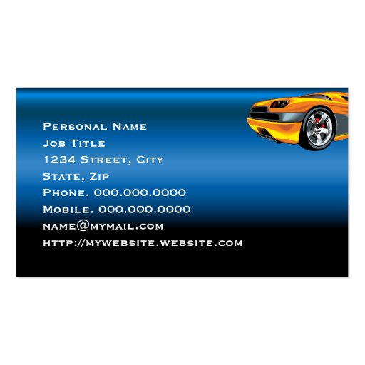 Automotive Detail Business Card (back side)