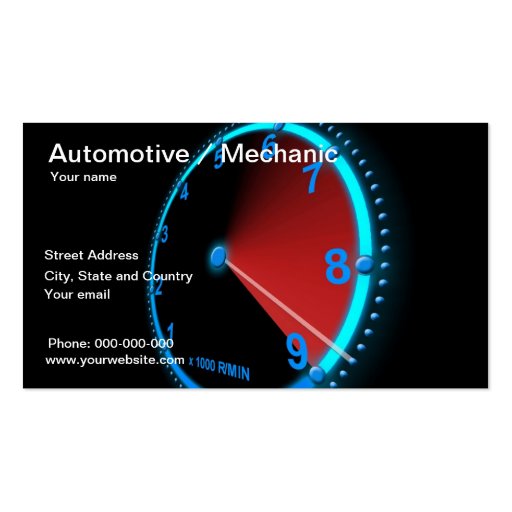 Automotive / Mechanic business card (front side)