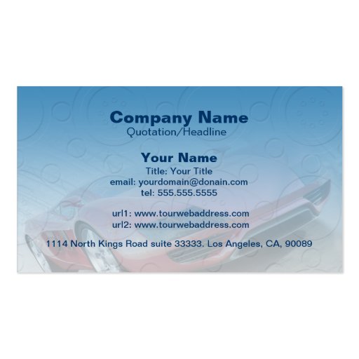 Automotive/ Mechanic Business Card Template (back side)